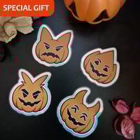 Image 1 of GLOW IN THE DARK PUMPKIN STICKERS