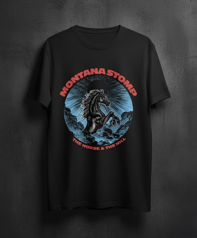 T-SHIRT THE HORSE AND THE HILL (Blue Horse)