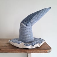 Image 2 of Handmade Wonky Witch Blue Hat 