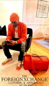 Image 2 of Red Leather Jacket & Airport Bag