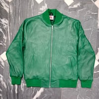 Image 1 of Green Leather Jacket & Airport Bag