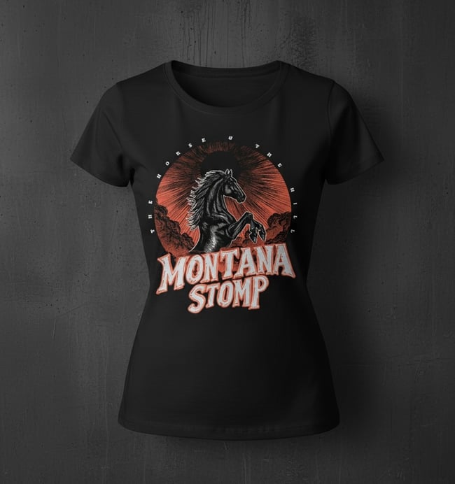 T-SHIRT THE HORSE AND THE HILL (Red Horse Slim Fit)