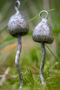 Image 2 of 'magic mushroom' - Recycled silver pendant