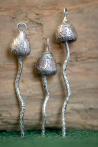 Image 3 of 'magic mushroom' - Recycled silver pendant