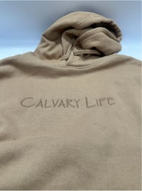 Image 2 of Calvary Life Hoodie - Sandstone / Embroidery Front