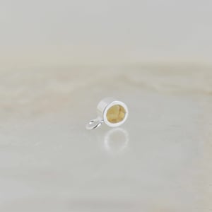 Image of Honey yellow Citrine round cut silver necklace