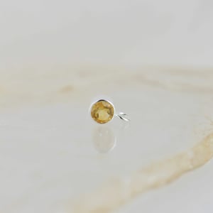 Image of Honey yellow Citrine round cut silver necklace