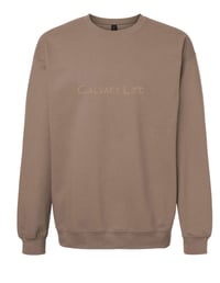 Calvary life crewneck - Brown Embroidery