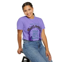 Image 1 of VIOLET Halloween Movie Night Unisex Tees | Most Likely to Hog the Popcorn 