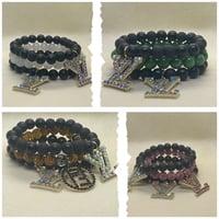 Image 2 of 🖤Luxe Black & Gold Crystal Charm Bracelet Set