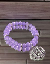 Image 3 of 👑Lavender Luxe Charm Beaded Bracelet  