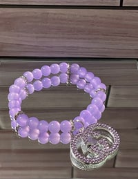 Image 4 of 👑Lavender Luxe Charm Beaded Bracelet  
