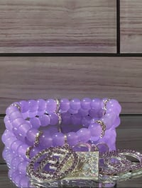 Image 5 of 👑Lavender Luxe Charm Beaded Bracelet  