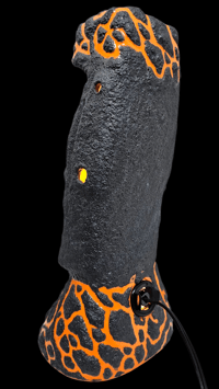 Image 3 of Tiki Classics XL Ceramic Easter Island Moai Lamp ORANGE LAVA