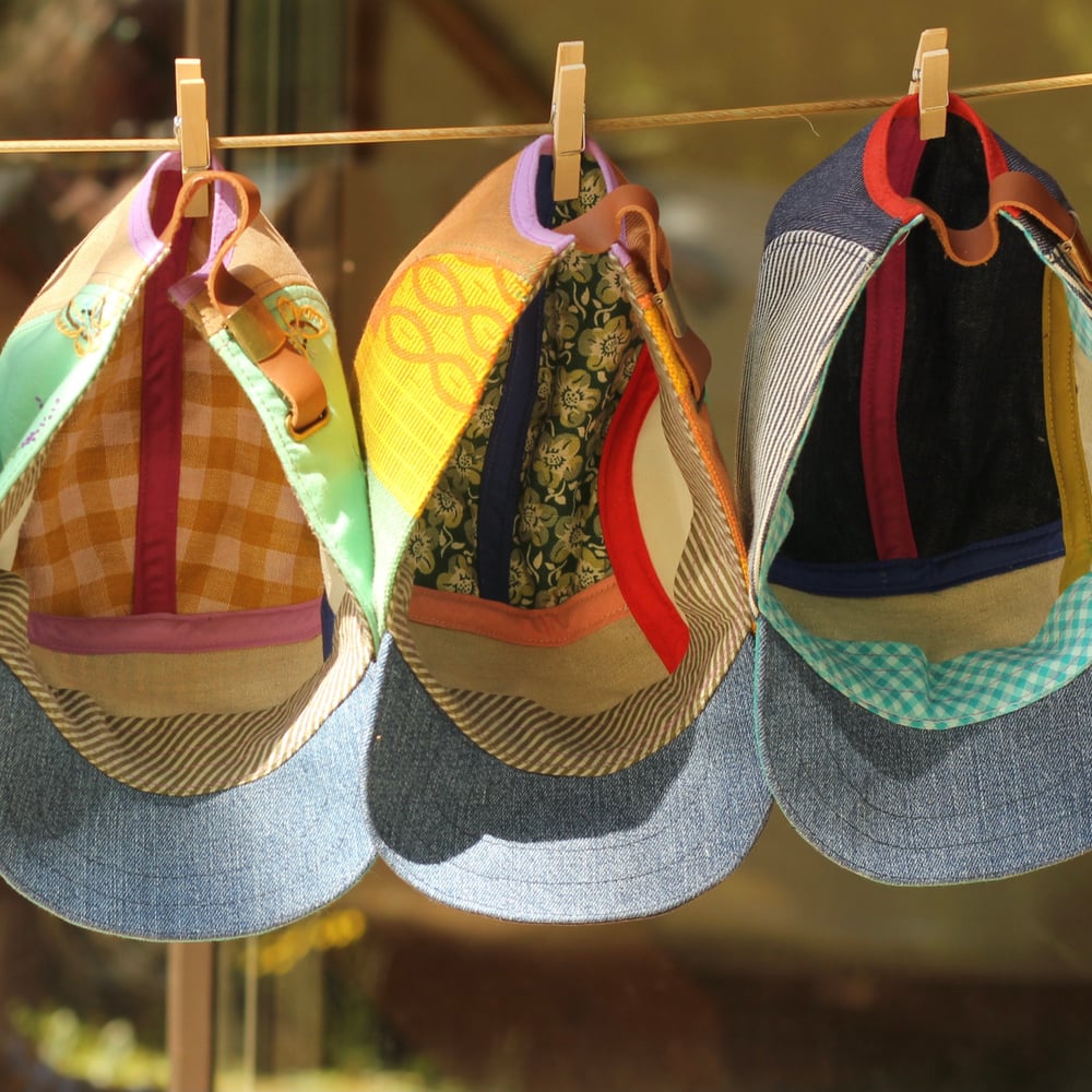 Image of INDIE JONES cap //  Sunshine Gang -x- a Panel Hat made from Repurposed textiles
