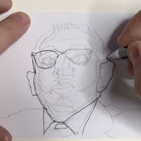 Image 3 of Kash Patel | 4x6 | Original Ink Drawing
