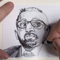 Image 5 of Kash Patel | 4x6 | Original Ink Drawing