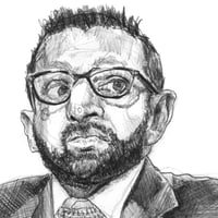 Image 1 of Kash Patel | 4x6 | Original Ink Drawing