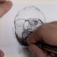 Image 4 of Kash Patel | 4x6 | Original Ink Drawing