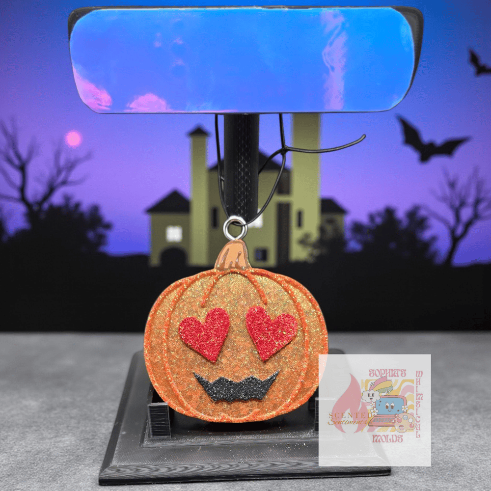 Image of Fall Freshies|Fall Scented Freshener|Accessories|Pumpkin with Heart Eyes Freshie|Car|Gift|Custom