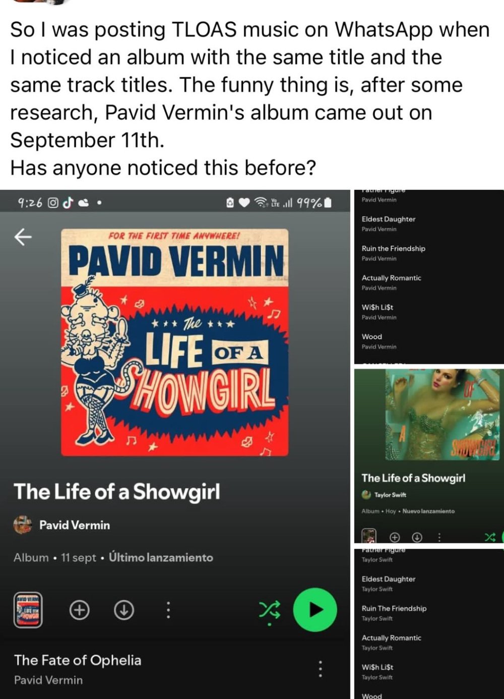 Pavid Vermin - Life of a Showgirl CD
