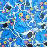 Derpy Tiger Holographic Vinyl Sticker