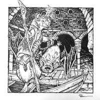 Image 1 of Darkheather Weasel & Bat Original Art