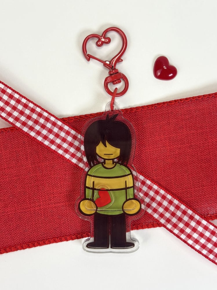 Image of Kris Dreemurr Deltarune Acrylic Shaker Keychain