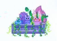 Squirrels In Planter (Painting)