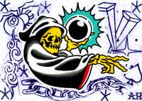 5”x7” mystical reaper stencil art print