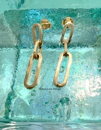 14k solid gold paperclip earrings (30mm x 5mm)