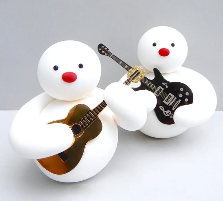 Image of 🎸⛄️New 2025 Standing Snowman with Classic or Electric Guitar ⛄️🎸- Limited Edition