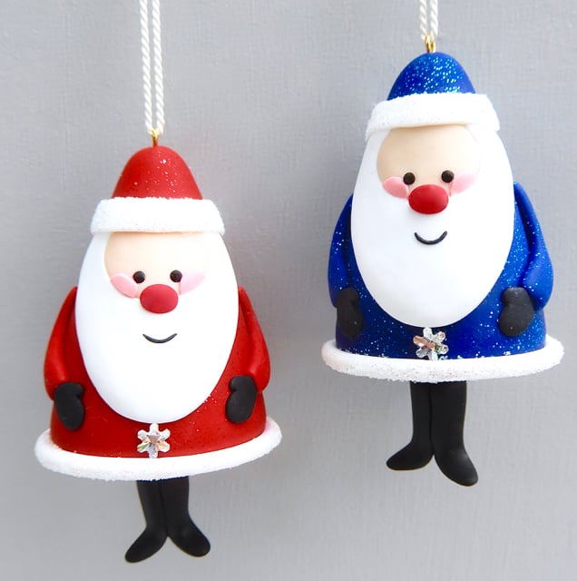 Image of 🎅🏻❤️✨New 2025 Red & Blue Glitter Dangly Santa✨💙🎅🏻