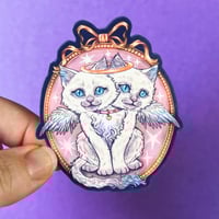 Image 3 of Two Headed, Furry Little Kitties, Vinyl Sticker