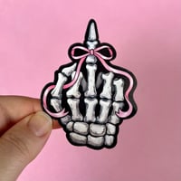 Image 2 of Pretty in Punk Skeleton Hand - Vinyl Sticker