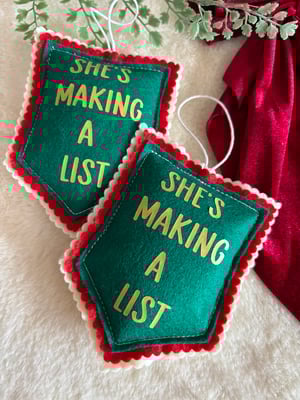 Image of She’s Making A List Christmas pennant