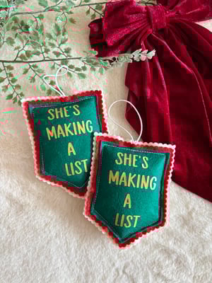 Image of She’s Making A List Christmas pennant