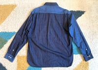 Image 7 of Sugar Cane “light” knit patchwork indigo dyed shirt, size M