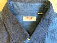 Image 3 of Sugar Cane “light” knit patchwork indigo dyed shirt, size M