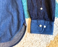 Image 5 of Sugar Cane “light” knit patchwork indigo dyed shirt, size M
