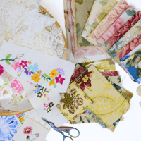 Image 1 of Vintage Linen Scraps - Chintz, Lace & Embroidery