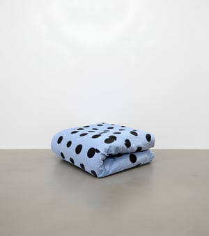 Image of Sky Blue / Black Polka Duvet Cover