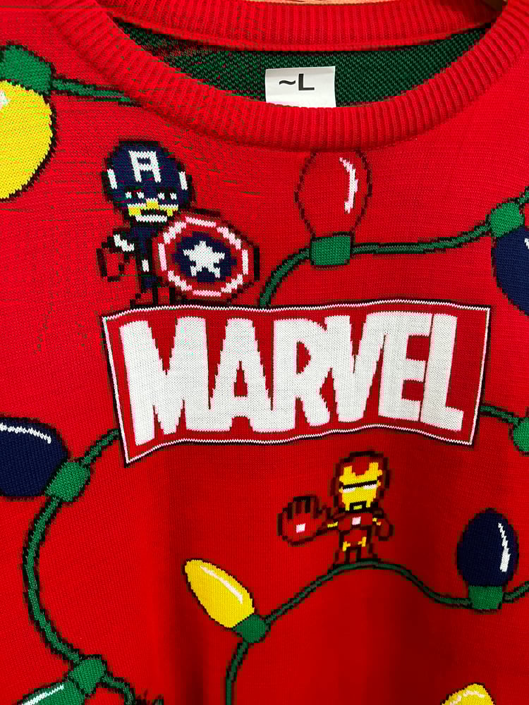 Image of Officially Licensed Marvel Lights Knitted Jumper