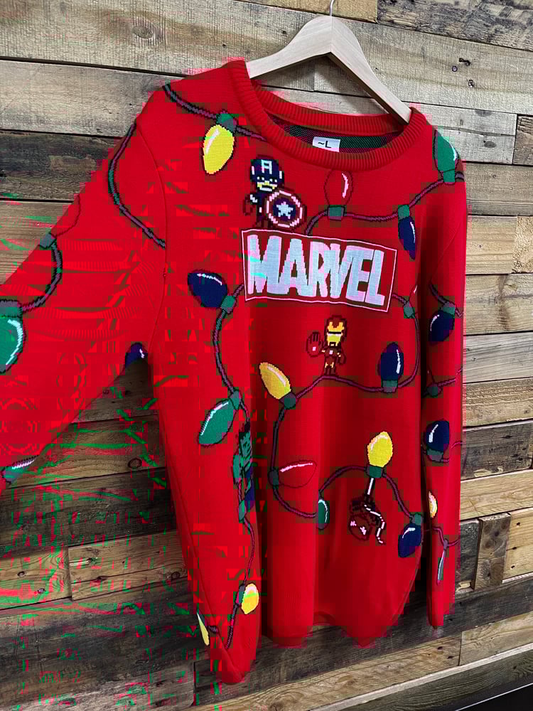 Image of Officially Licensed Marvel Lights Knitted Jumper