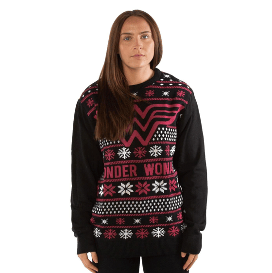 Image of Officially Licensed Wonder Woman Black & Red Knitted Jumper