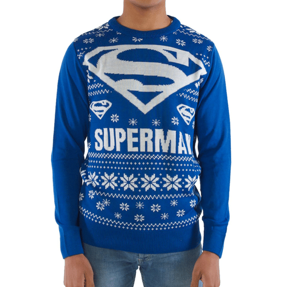 Image of Officially Licensed Blue Superman Knitted Jumper