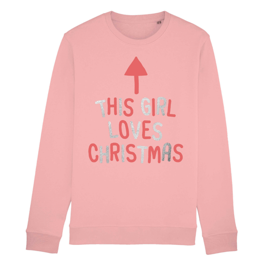 Image of This Girl Loves Christmas Foil Printed Sweatshirt