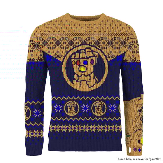 Image of Officially Licensed Thanos Gauntlet Knitted Jumper