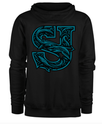 Image 2 of  Hoodie SJ Teal Embroidered 