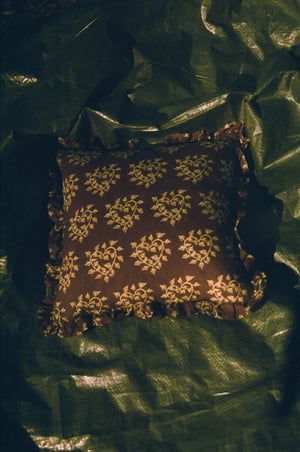 Image of Ivy Hearts ruffle cushion